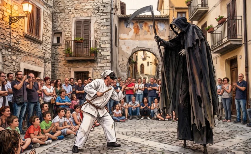 Il filo invisibile di una maschera: come Angelo ’O Capitano ha acceso la miccia di una vita