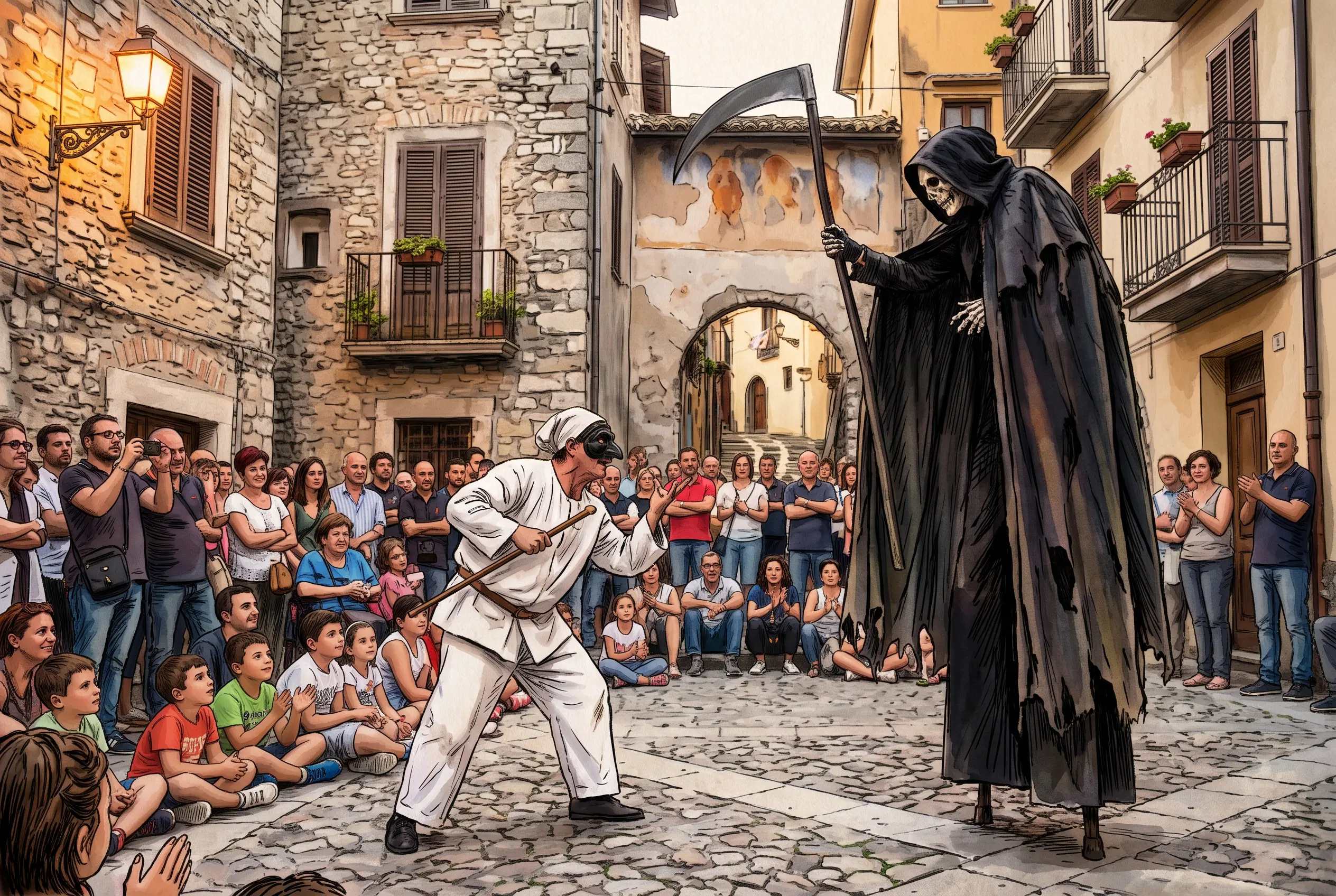 Il filo invisibile di una maschera: come Angelo ’O Capitano ha acceso la miccia di una vita